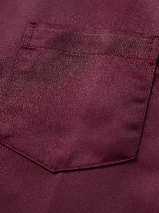 Shein Calvornis Camisa de manga larga casual de un solo pecho de unicolor para hombre