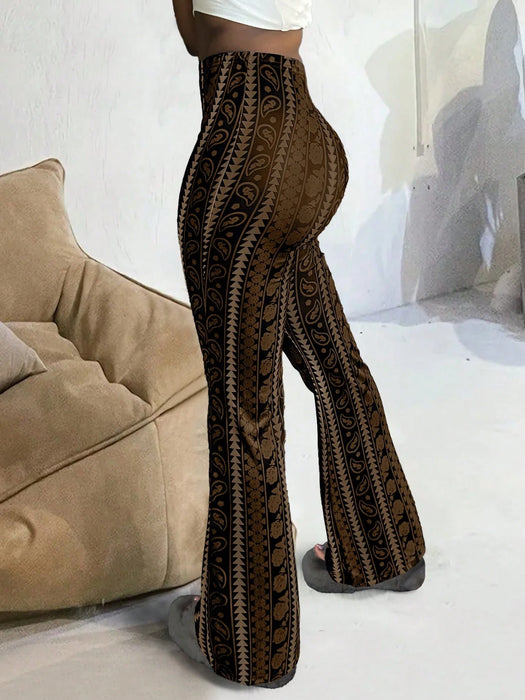 SHEIN Leggings casuales con estampado geométrico sexy para mujer