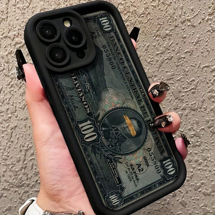 1 funda para teléfono móvil con diseño de patrón de billete, protección contra caídas, para iPhone 14 Pro