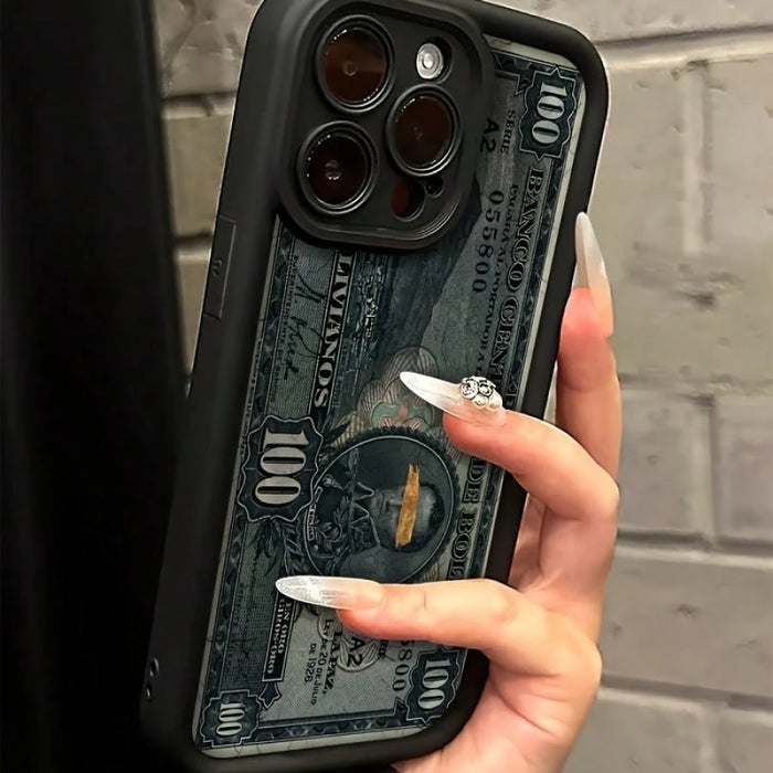 1 funda para teléfono móvil con diseño de patrón de billete, protección contra caídas, para iPhone 14 Pro