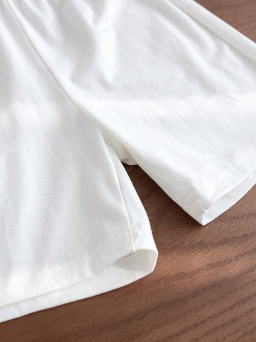 Shein Conjunto casual de camiseta de manga corta y cuello redondo para niño