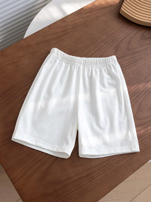 Shein Conjunto casual de camiseta de manga corta y cuello redondo para niño