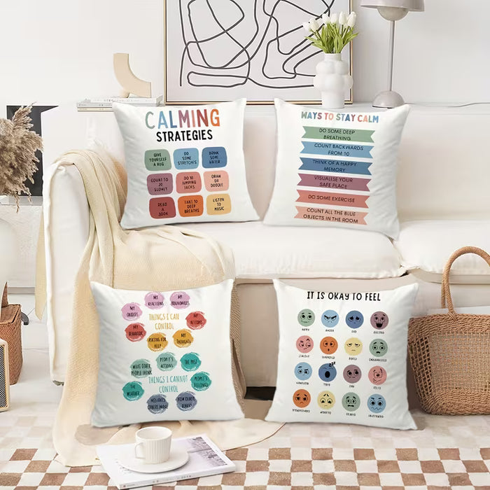4 fundas de cojines modernas para la concienciación sobre la salud mental, adecuadas para adolescentes y profesionales