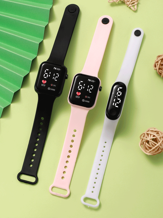 SHEIN Conjunto De 3 Relojes Electrónicos Resistentes Al Agua