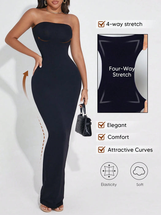 Shein Vestido largo convertible sin tirantes para mujer