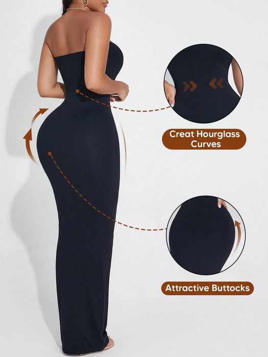 Shein Vestido largo convertible sin tirantes para mujer