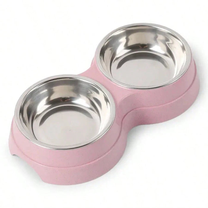 SHEIN Cuenco de acero inoxidable de doble capa para mascotas