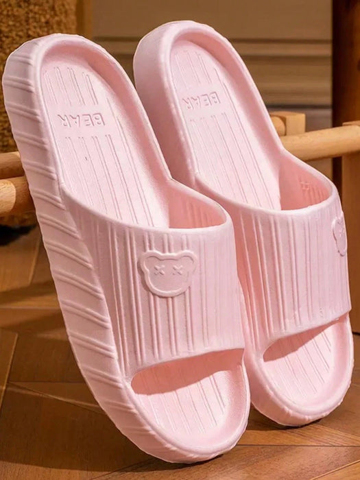 Shein Pantuflas gruesas, ligeras y antideslizantes de EVA con estampado de oso de dibujos animados