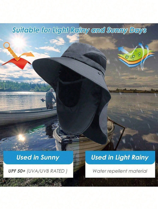 Shein Set de 3 sombreros de pesca para hombres y mujeres, sombrero de verano de moda con protección solar para exteriores