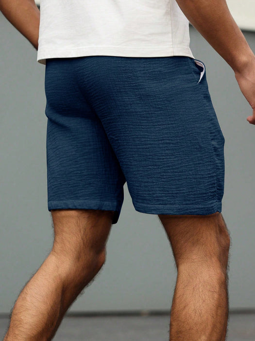 SHEIN VENTUSAIL Pantalones cortos de algodón con cordón para hombre