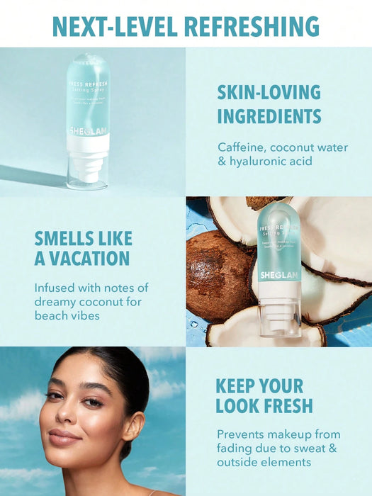 SHEGLAM Press Refresh Spray Fijador Marca De Belleza CosméTica Maquillaje Para Mujeres Y NiñA