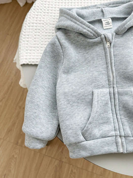 Shein Conjunto de 2 piezas para niño sudadera con capucha gris y sudadera con capucha negra