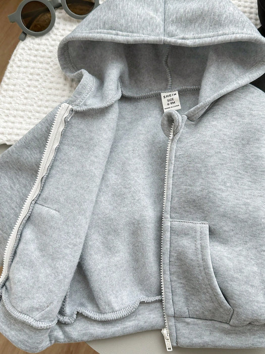 Shein Conjunto de 2 piezas para niño sudadera con capucha gris y sudadera con capucha negra