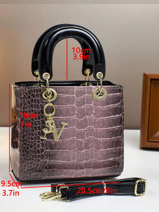 SHEIN Bolso tote de lujo con relieve de cocodrilo - de mano