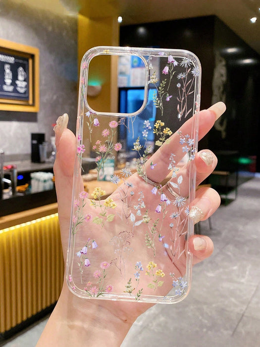 SHEIN 1 pieza Funda de teléfono con estampado floral compatible con iPhone 11