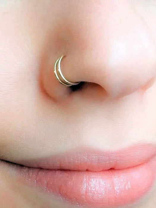 SHEIN 1 Pieza Anillo de nariz falso de mujer Joyería de perforación falsa