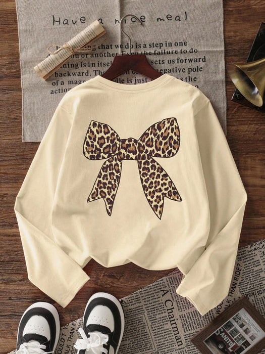Shein Camiseta informal de manga larga estampada para niñas