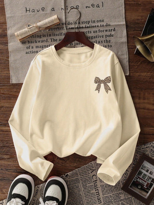 Shein Camiseta informal de manga larga estampada para niñas