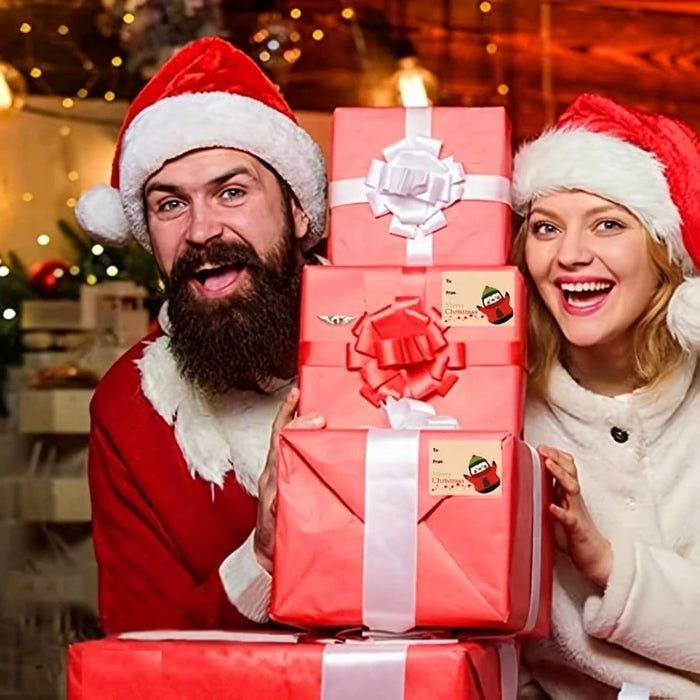 Shein 500 unidades/rollo de etiquetas adhesivas para regalos de Navidad, 5,08 cm x 3,81 cm