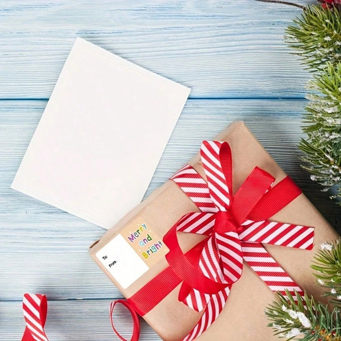 Shein 500 unidades/rollo de etiquetas adhesivas para regalos de Navidad, 5,08 cm x 3,81 cm