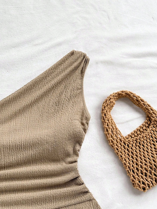 Shein Soleia Mono informal sin mangas fruncido para mujer