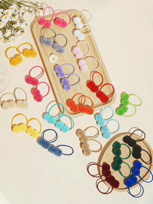 SHEIN 20 piezas de pompones sólidos de 1.4 pulgadas con cordón elástico