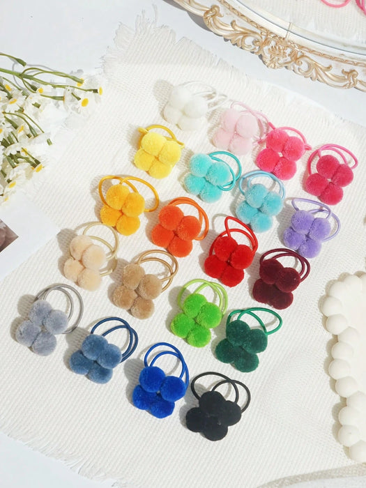 SHEIN 20 piezas de pompones sólidos de 1.4 pulgadas con cordón elástico
