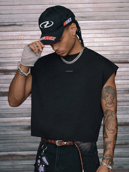 SHEIN AXEPEAK Camiseta sin mangas holgada y casual de punto para hombre