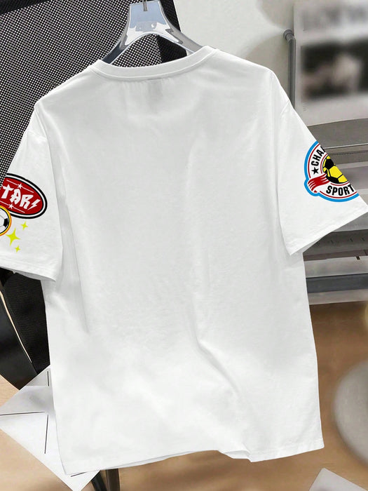 SHEIN Manfinity Joysei Camiseta deportiva casual y sencilla para hombres