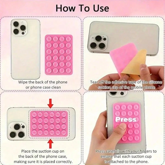 Shein 5 piezas de agarre de silicona para teléfono con 24 mini ventosas, apto para todos los teléfonos