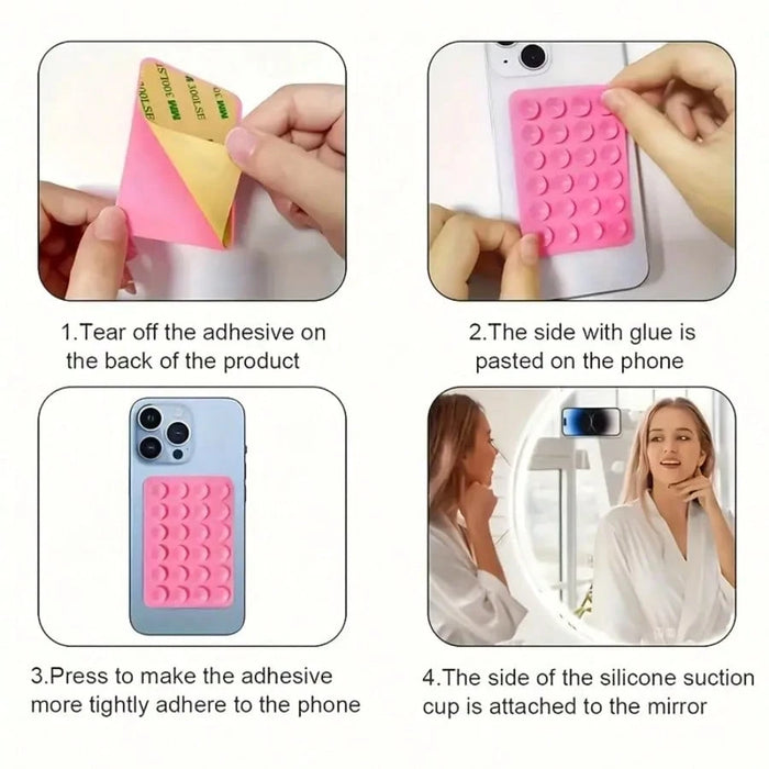 Shein 5 piezas de agarre de silicona para teléfono con 24 mini ventosas, apto para todos los teléfonos