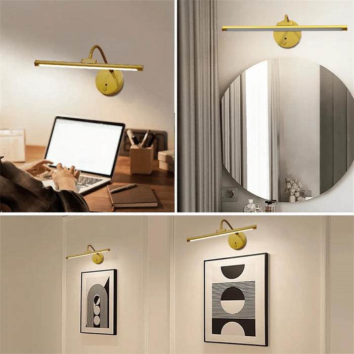 Shein 1 unidad de luz frontal inalámbrica para espejo recargable con brillo ajustable y control remoto