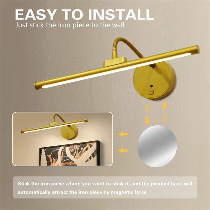 Shein 1 unidad de luz frontal inalámbrica para espejo recargable con brillo ajustable y control remoto