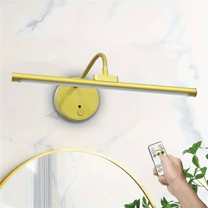 Shein 1 unidad de luz frontal inalámbrica para espejo recargable con brillo ajustable y control remoto