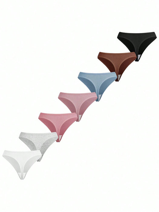 SHEIN 7 paquetes Tangas sexis con detalle de parches de letras