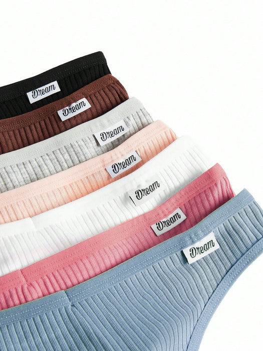 SHEIN 7 paquetes Tangas sexis con detalle de parches de letras