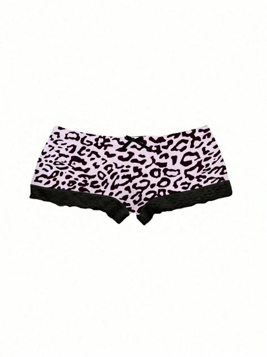 Shein QUELARIE Conjunto de 2 piezas para mujer: top sin tirantes y shorts con estampado de leopardo