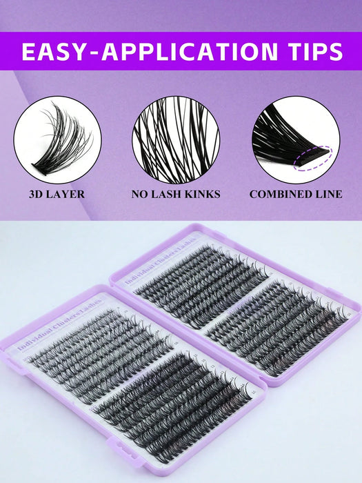 Shein 640 pestañas postizas con curvatura D, longitudes mixtas de 8 a 16 mm