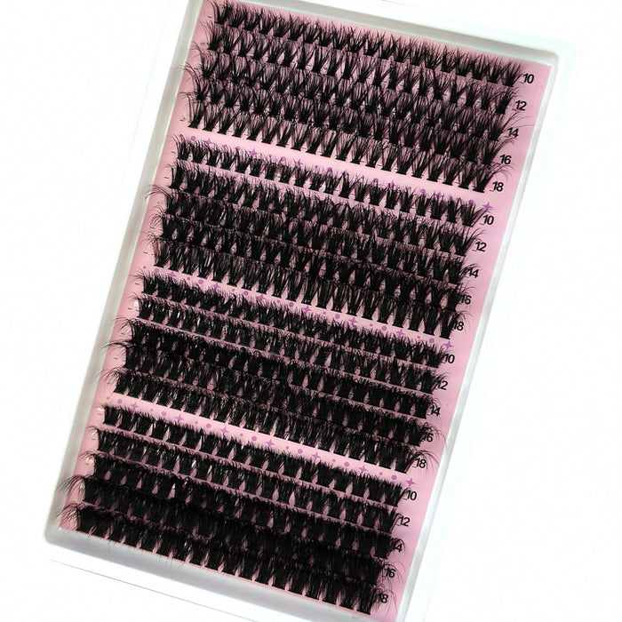 Shein 330 piezas de extensiones de pestañas en racimos individuales, bandeja mixta de 4 estilos