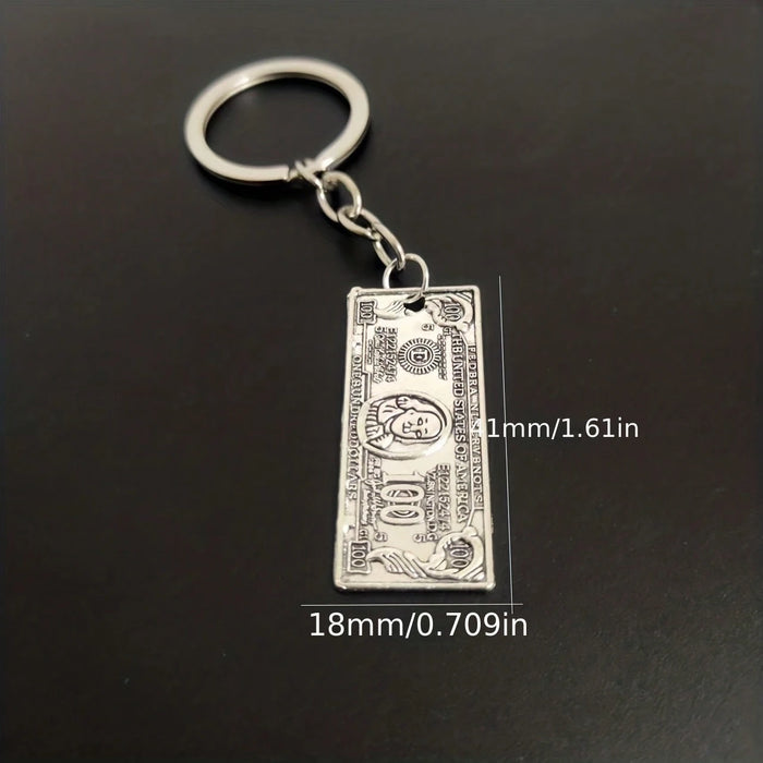 Llavero mini con el símbolo del dólar, estilo hip hop retro