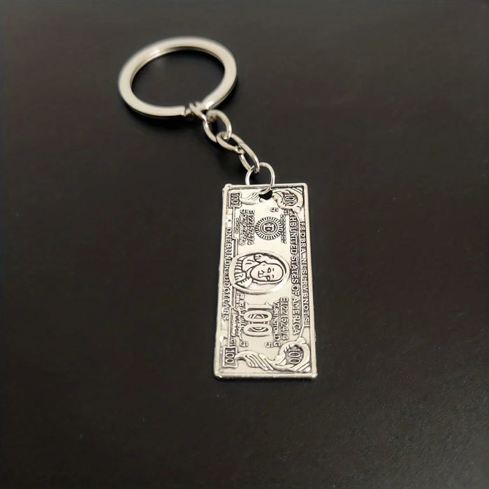 Llavero mini con el símbolo del dólar, estilo hip hop retro