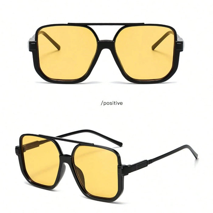 Gafas de sol retro unisex de alta calidad con montura metálica y doble puente extragrande