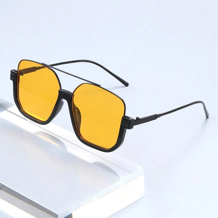 Gafas de sol retro unisex de alta calidad con montura metálica y doble puente extragrande