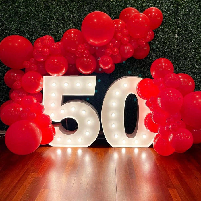 Juego de 50 globos rojos textura mate de primera calidad de 5 pulgadas