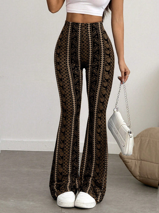 SHEIN Leggings casuales con estampado geométrico sexy para mujer