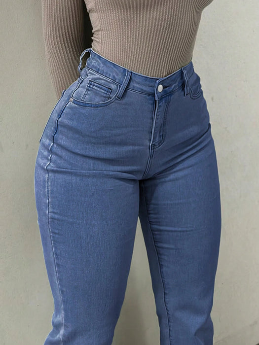 SHEIN Y2K de GILIPUR Pantalones vaqueros acampanados elegantes elásticos de talle alto estilo