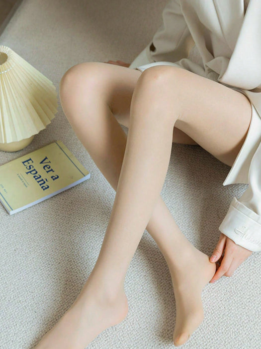 1 par de medias panty de mujer color nude