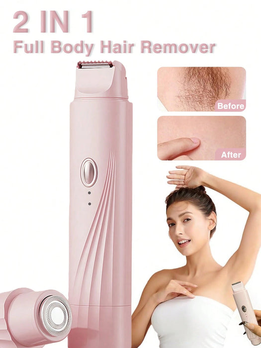Afeitadora eléctrica para mujer, inalámbrica, con doble cabezal