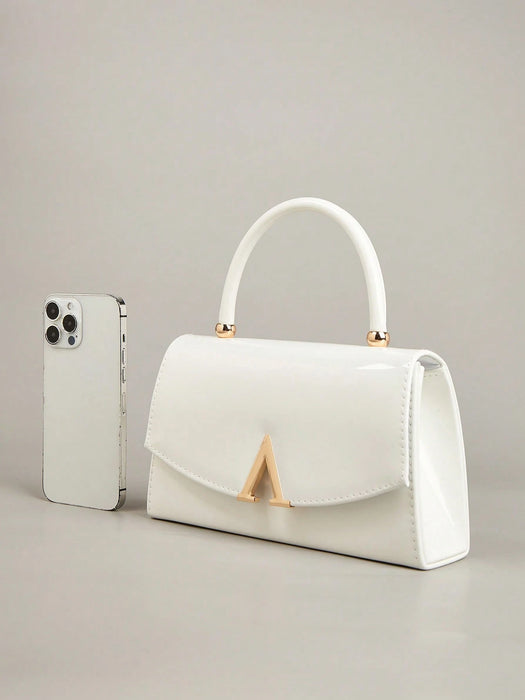 SHEIN bolso de mano de lujo de piel sintética con espejo de color liso es ligero y portátil