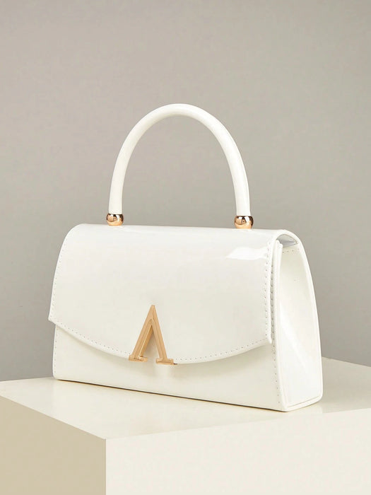 SHEIN bolso de mano de lujo de piel sintética con espejo de color liso es ligero y portátil